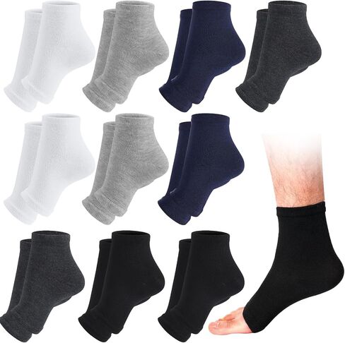 10 Pairs Men Toeless Socks Open Toe Flip Flop Pedicure Socks for Sandals Running Yoga Spa in Saudi Arabia