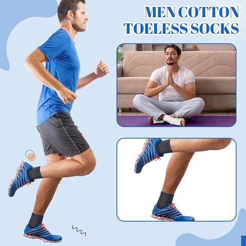 10 Pairs Men Toeless Socks Open Toe Flip Flop Pedicure Socks for Sandals Running Yoga Spa in Saudi Arabia