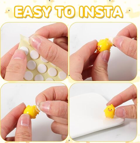 6pcs Mini Duck Duck Care Dashboard Decorations ، الحلي مرآة الرؤية الخلفية ، وملحقات السيارات الداخلية المضحكة لإكسسوارات الديكور الداخلية للسيارات مع ملصقات النقطة in Saudi Arabia