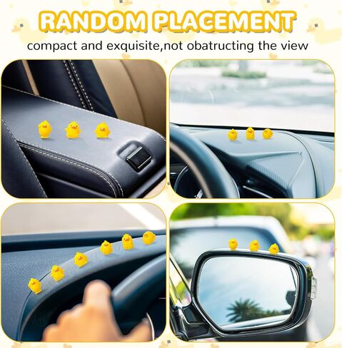 6pcs Mini Duck Duck Care Dashboard Decorations ، الحلي مرآة الرؤية الخلفية ، وملحقات السيارات الداخلية المضحكة لإكسسوارات الديكور الداخلية للسيارات مع ملصقات النقطة in Saudi Arabia
