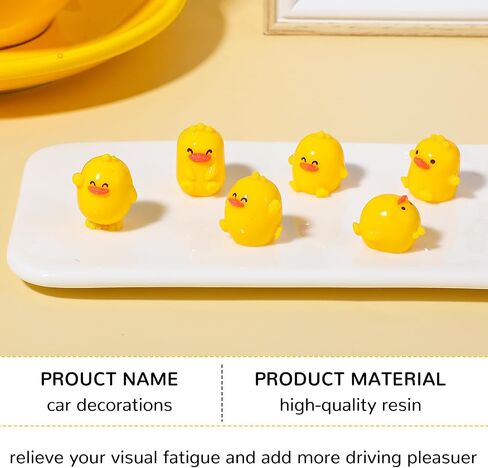 6pcs Mini Duck Duck Care Dashboard Decorations ، الحلي مرآة الرؤية الخلفية ، وملحقات السيارات الداخلية المضحكة لإكسسوارات الديكور الداخلية للسيارات مع ملصقات النقطة in Saudi Arabia