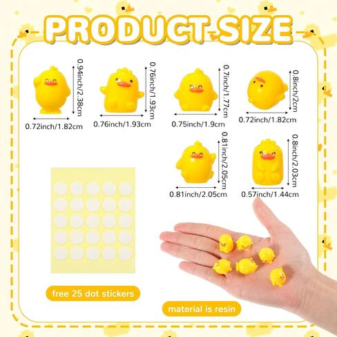 6pcs Mini Duck Duck Care Dashboard Decorations ، الحلي مرآة الرؤية الخلفية ، وملحقات السيارات الداخلية المضحكة لإكسسوارات الديكور الداخلية للسيارات مع ملصقات النقطة in Saudi Arabia