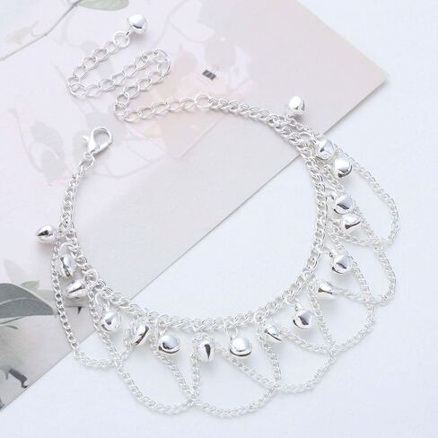 Boho Bells Dangle Anklet Bracelet Gold Indian Jingle Gypsy Anklet Chain Vintage Bells Tassel Barefoot Sandals Foot Chain Tribal Jingle Link Bracelet Jewelry for Women in Kuwait