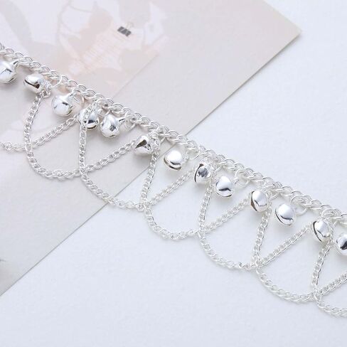 Boho Bells Dangle Anklet Bracelet Gold Indian Jingle Gypsy Anklet Chain Vintage Bells Tassel Barefoot Sandals Foot Chain Tribal Jingle Link Bracelet Jewelry for Women in Kuwait