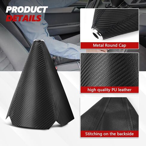 Car Shift Boot Cover, Leather Gear Shift Knob Dust Cover, Manual Automatic Shifter Boot Sleeve for Protection & Decor, Gear Shift Knob Cover Car Accessories (Carbon Pattern Black Line) in Saudi Arabia