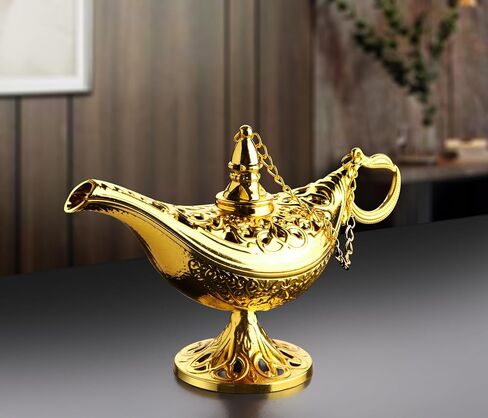 Alisveristime Ornate Zamac Decorative Lamp for Home Decor - Elegant Collectible (Gold & Silver) (Gold) in Saudi Arabia