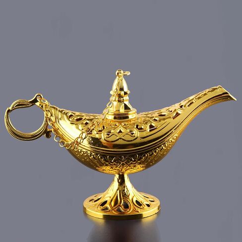 Alisveristime Ornate Zamac Decorative Lamp for Home Decor - Elegant Collectible (Gold & Silver) (Gold) in Saudi Arabia