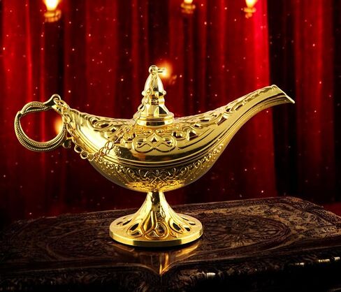 Alisveristime Ornate Zamac Decorative Lamp for Home Decor - Elegant Collectible (Gold & Silver) (Gold) in Saudi Arabia
