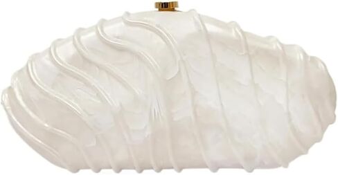 Women Shell Shape Acrylic Evening Clutch Purse Unique Stripe Marble Handbag for Party Cocktail Wedding in Saudi Arabia