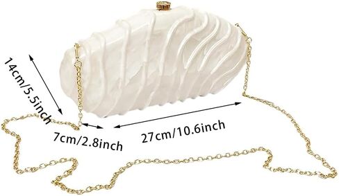 Women Shell Shape Acrylic Evening Clutch Purse Unique Stripe Marble Handbag for Party Cocktail Wedding in Saudi Arabia