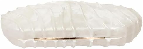 Women Shell Shape Acrylic Evening Clutch Purse Unique Stripe Marble Handbag for Party Cocktail Wedding in Saudi Arabia