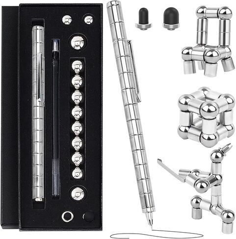 قلم تململ مغناطيسي - مجموعة مثالية من ألعاب الكتابة والمغناطيس الدوار، أقلام فيجيت مع 13 حلقة مغناطيسية، طول 137 مم، هدية مثالية للمكتب والدراسة للأطفال من سن 8 إلى 12 عامًا والمراهقين والبالغين الذين يعانون من اضطراب فرط الحركة ونقص الانتباه in Kuwait