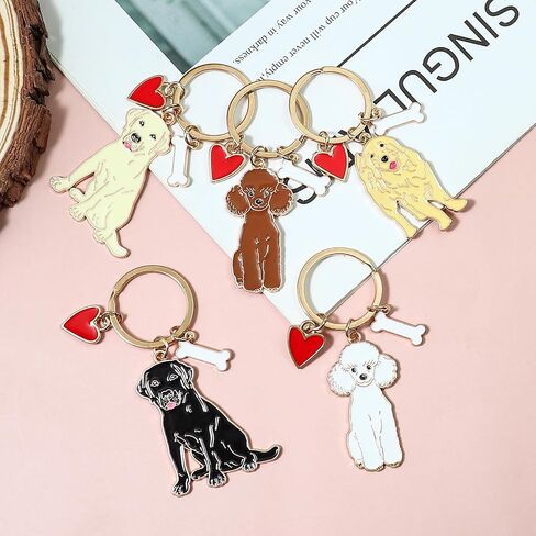 Cute Puppy Dog Keychain Golden Retriever Key Charm Keychain Pet Lover Keyring Gift in Saudi Arabia