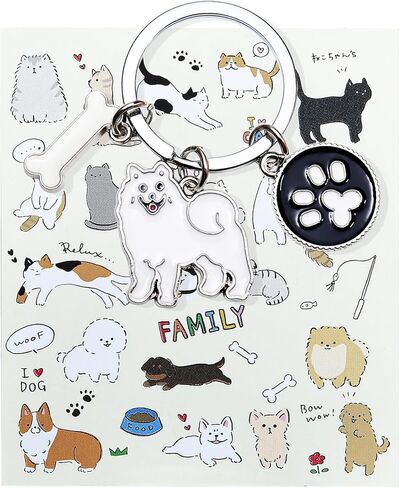 Cute Puppy Dog Keychain Golden Retriever Key Charm Keychain Pet Lover Keyring Gift in Saudi Arabia