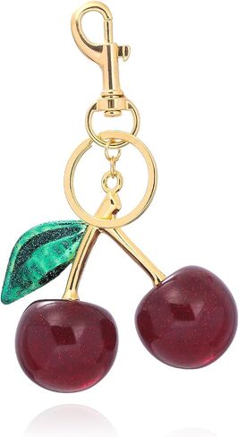 Cherry Bag Charm Keychains for Women Cute Purse Handbag Accessories Charms Glitter Cherry Luxurious Gifts in Saudi Arabia