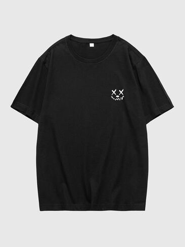 Verdusa Men's Letter Graphic Tees Oversized Cotton T Shirt Drop Shoulder Crew Neck Slogan Tee Top in Kuwait