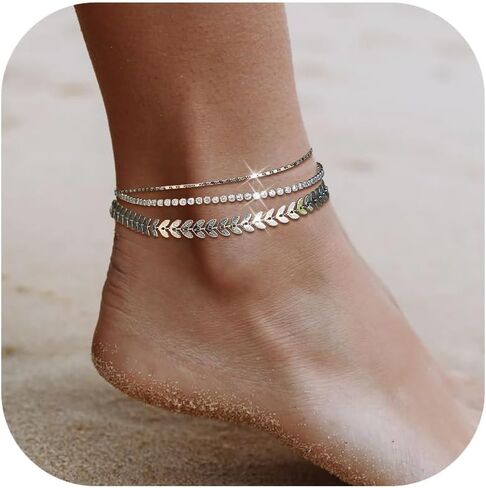 Ankle Bracelets for Women Silver Anklets Summer Beach Vacation Outfits Cuba Paperclip Anklet Dainty Link Chain Ankles Foot Jewelry in Saudi Arabia