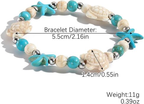 Coadipress Turtle Starfish Bracelet Anklet for Women - Boho Blue Turtle Anklet String Bracelet - Summer Beach Collection Jewelry in Saudi Arabia