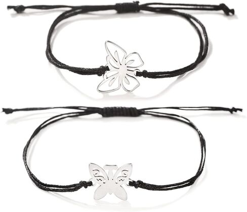 2 PCs Friendship Bracelets BFF Matching Infinite Butterflies Hearts Bracelets Anklets Friendship Gifts for Couples Women girls Mother and Daughter Birthday Mothers Day in Saudi Arabia