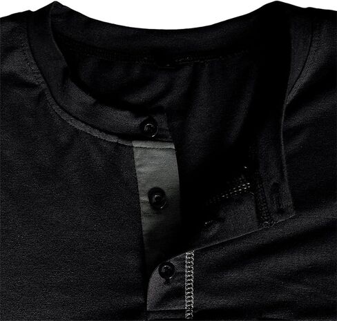 Mens Casual Henley Shirts Short/Long Sleeve Button Classic Tees Tops Fashion Lightweight Stylish T-Shirts with Pocket in Saudi Arabia