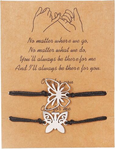 2 PCs Friendship Bracelets BFF Matching Infinite Butterflies Hearts Bracelets Anklets Friendship Gifts for Couples Women girls Mother and Daughter Birthday Mothers Day in Saudi Arabia