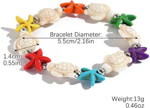 Coadipress Turtle Starfish Bracelet Anklet for Women - Boho Blue Turtle Anklet String Bracelet - Summer Beach Collection Jewelry in Saudi Arabia