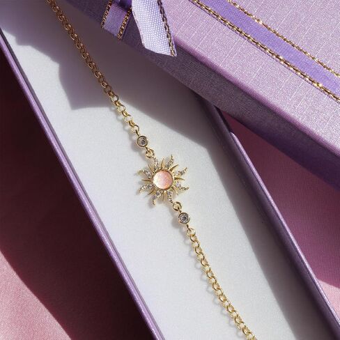 Tangled Rapunzel Spinning Sun Purple Opal Flower Princesses Bracelet for Women Sundrop Charm Accessories Cubic Zirconia Plated Gold Princess Movie Gifts Jewelry in Saudi Arabia