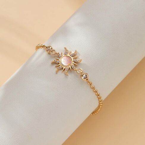 Tangled Rapunzel Spinning Sun Purple Opal Flower Princesses Bracelet for Women Sundrop Charm Accessories Cubic Zirconia Plated Gold Princess Movie Gifts Jewelry in Saudi Arabia