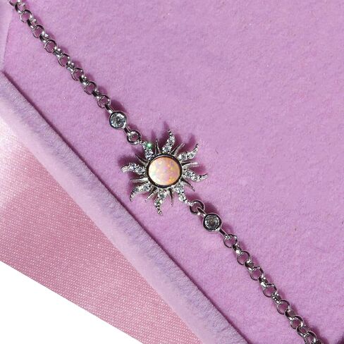 Tangled Rapunzel Spinning Sun Purple Opal Flower Princesses Bracelet for Women Sundrop Charm Accessories Cubic Zirconia Plated Gold Princess Movie Gifts Jewelry in Saudi Arabia