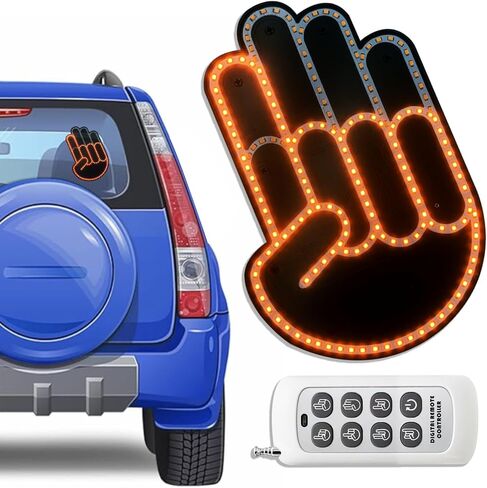 Gesture Sign Language Lamp, Fun Led Finger Art Lamp, Car Truck Accessories Gift Gadget, Anger and Love Sign on The Road, Holiday Gift Party Home Decoration Lamp Ambient Light (W) in Saudi Arabia