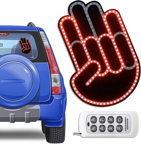 Gesture Sign Language Lamp, Fun Led Finger Art Lamp, Car Truck Accessories Gift Gadget, Anger and Love Sign on The Road, Holiday Gift Party Home Decoration Lamp Ambient Light (W) in Saudi Arabia