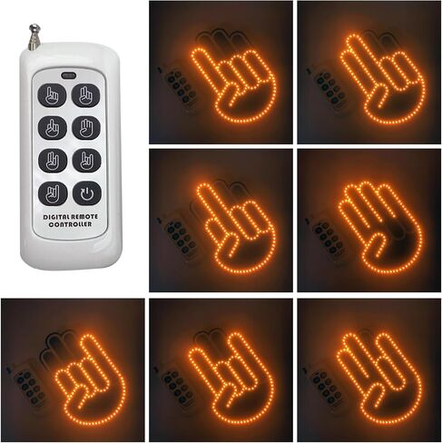Gesture Sign Language Lamp, Fun Led Finger Art Lamp, Car Truck Accessories Gift Gadget, Anger and Love Sign on The Road, Holiday Gift Party Home Decoration Lamp Ambient Light (W) in Saudi Arabia