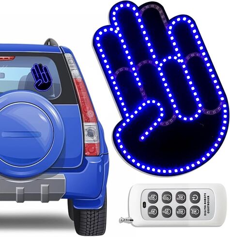 Gesture Sign Language Lamp, Fun Led Finger Art Lamp, Car Truck Accessories Gift Gadget, Anger and Love Sign on The Road, Holiday Gift Party Home Decoration Lamp Ambient Light (W) in Saudi Arabia