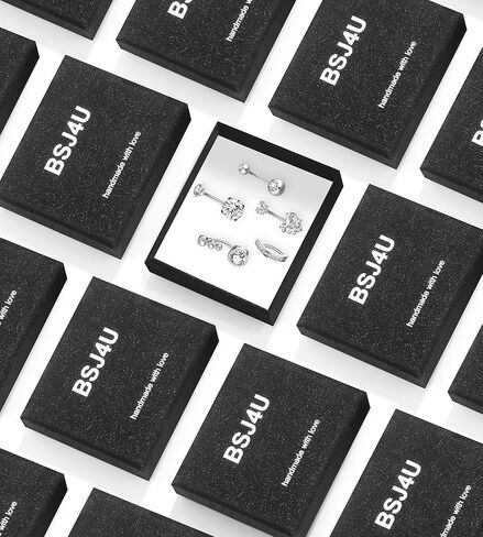 Belly Button Rings Gold Silver Pink Clear CZ Belly Rings for Women Heart Bow Flower Butterfly Teardrop Dangle Navel Belly Button Piercing Jewelry in Kuwait