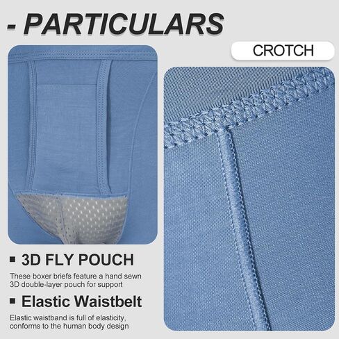 Men's Trunks Boxer Briefs Fly with 3D Pouch Support Sexy Underwear, Moisture-Wicking Odor Control in Saudi Arabia