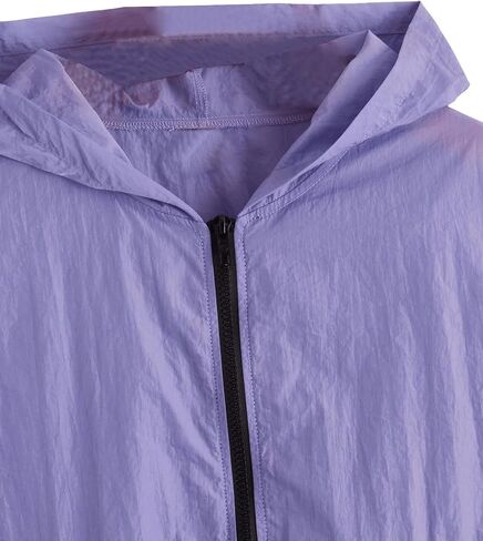 SweatyRocks Women's Casual Color Block Drawstring Hooded Windbreaker Jacket in Saudi Arabia