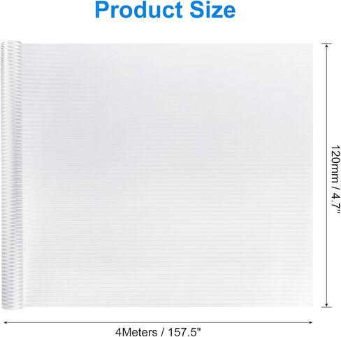uxcell Window Privacy Film, Frosted Glass Window Film Non Adhesive Static Cling Sun Blocking Window Covering for Home Bathroom Glass Door(Vertical Stripes, 118.1 Inch x 35 Inch) in Kuwait