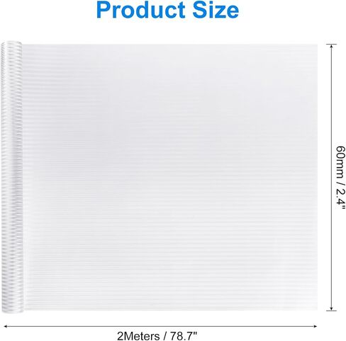 uxcell Window Privacy Film, Frosted Glass Window Film Non Adhesive Static Cling Sun Blocking Window Covering for Home Bathroom Glass Door(Vertical Stripes, 118.1 Inch x 35 Inch) in Kuwait