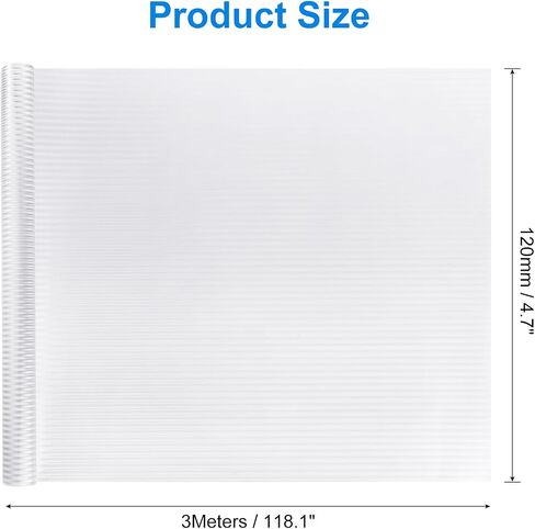 uxcell Window Privacy Film, Frosted Glass Window Film Non Adhesive Static Cling Sun Blocking Window Covering for Home Bathroom Glass Door(Vertical Stripes, 118.1 Inch x 35 Inch) in Kuwait