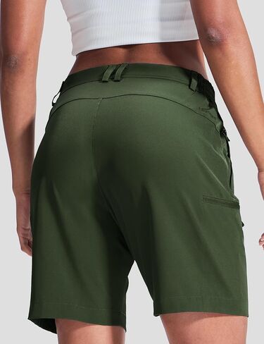 Haimont Women's 7" Hiking Cargo Shorts Quick Dry Lightweight Stretch UV Protection with Zipper Pockets Travel Camping in Kuwait