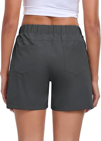 Womens 5'' Hiking Athletic Shorts Quick Dry Lightweight Golf Casual Summer Shorts with Zipper Pockets in Saudi Arabia