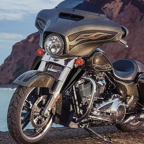 شوكة الأمامية شوكة جبل الانحرافات الإكسسوارات الزجاجية ل Harley Touring Street Glide Electra Glide Road King Cvo flhr flhrc flhrs flht flhx 1995-2023 (Black) in Kuwait