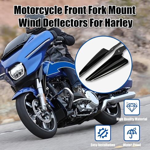 شوكة الأمامية شوكة جبل الانحرافات الإكسسوارات الزجاجية ل Harley Touring Street Glide Electra Glide Road King Cvo flhr flhrc flhrs flht flhx 1995-2023 (Black) in Kuwait