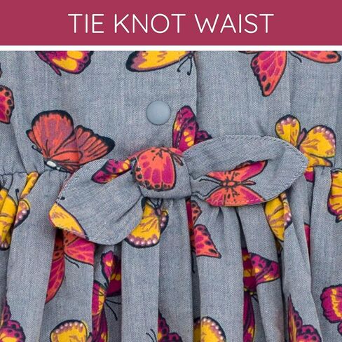 Girls Chambray Sleeveless Button Down Shirt Dress Toddler to Big Kid Sizes (2T - 16) in Kuwait