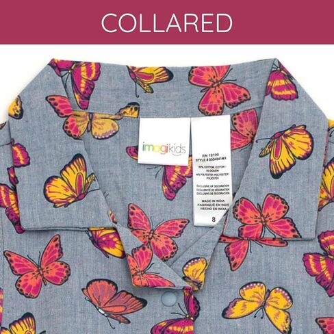 Girls Chambray Sleeveless Button Down Shirt Dress Toddler to Big Kid Sizes (2T - 16) in Kuwait