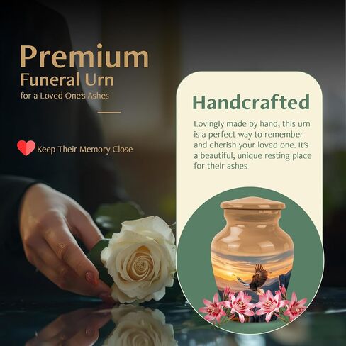 Yatskia Eagle Urn for Ashes Adult Male & Female, Mini Urns for Human Ashes Adult Man & Women, (Pack of 1, 3 Inch) in Saudi Arabia