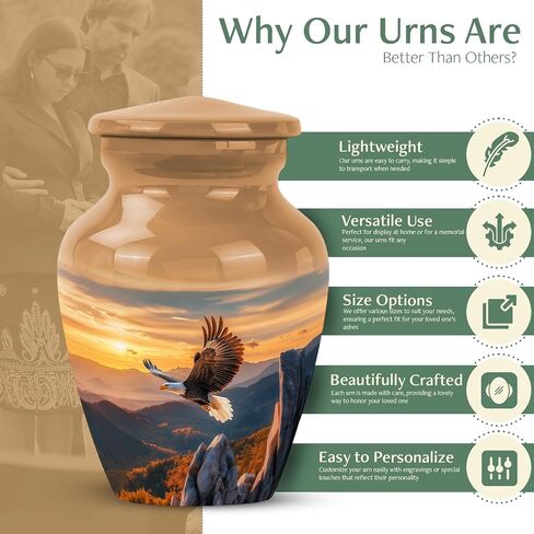 Yatskia Eagle Urn for Ashes Adult Male & Female, Mini Urns for Human Ashes Adult Man & Women, (Pack of 1, 3 Inch) in Saudi Arabia