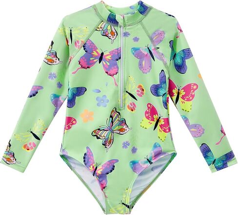Century Star Girls Long Swimsuit Rash Guard قطعة واحدة للسباحة بدلة الأطفال أطفالًا صغيرًا in Kuwait
