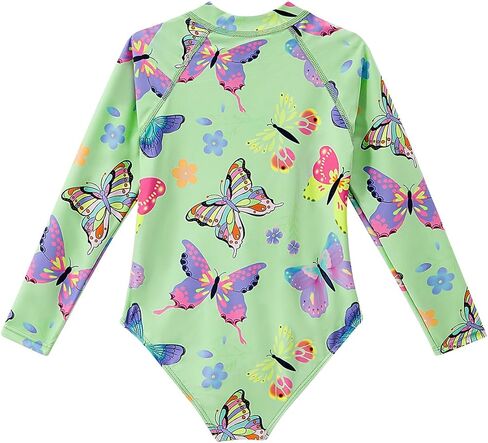 Century Star Girls Long Swimsuit Rash Guard قطعة واحدة للسباحة بدلة الأطفال أطفالًا صغيرًا in Kuwait