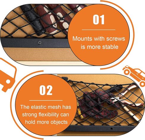 2 Pcs ABS Plastic Frame Car Storage Net Bag Phone Car Mesh Net Holder RV Storage Boat Cargo Pocket Organizer Framed Mesh Net Pocket with Screws for Auto RV Net (4, 9 x 4 Inch) in Saudi Arabia